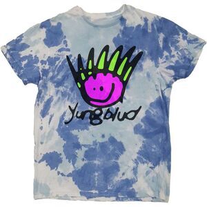 Yungblud Unisex Adult Face Tie Dye T-Shirt / Blue